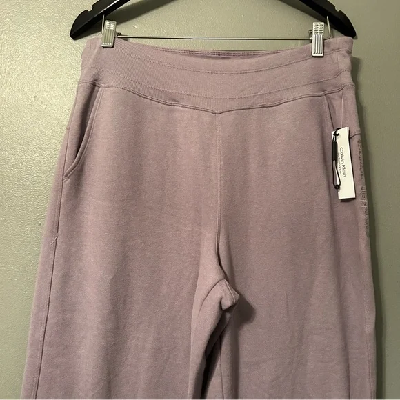NWT Calvin Klein Performance Sz Large Dark Mauve Wide Leg Sweatpants! - Picture 2 of 15